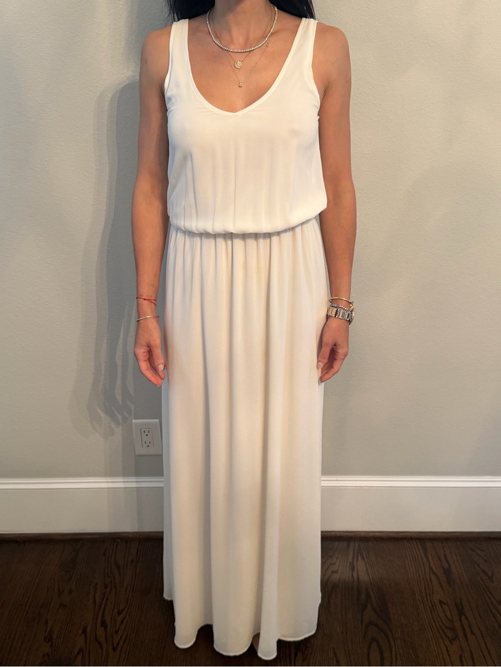 Show Me Your MuMu Cream Sleeveless V-Neck Maxi Dress